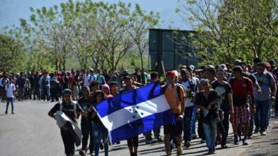 Cientos de migrantes hondureños en una caravana hacia Estados Unidos./AFP. Imagen de archivo.