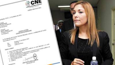 Ana Paola Hall se reincorpora hoy a la presidencial del Consejo Nacional Electoral (CNE).