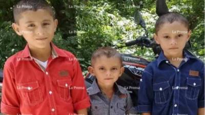 Hermanos. Óscar Eduardo, de 11 años; Óscar Efraín, de seis, y Maynor Josué Blanco, de nueve años.