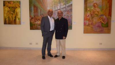 Christian Rodríguez y su padre, el incomparable pintor hondureño Manuel Rodríguez.