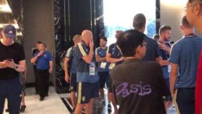 Portugal's forward Cristiano Ronaldo (R) celebrates scoring the opening goal, his 100th goal for Portugal, with his teammates during the UEFA Nations League football match between Sweden and Portugal on September 8, 2020 in Solna, Sweden. (Photo by Jonathan NACKSTRAND / AFP)