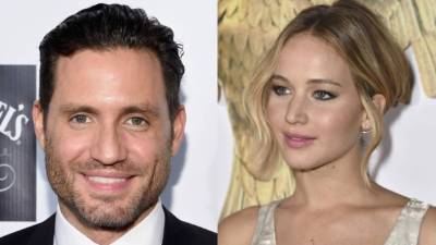 Una collage de Édgar Ramírez y Jennifer Lawrence.