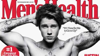 Justin Bieber en la portada de la revista Men's Health.