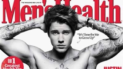 Justin Bieber en la portada de la revista Men's Health.