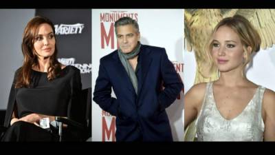 Angelina Jolie, George Clooney y Jennifer Lawrence.