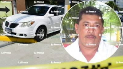 El taxista Jorge René Mejía intentó huir de las balas y su carro terminó varado en una acera.