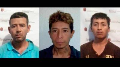 Miguel Velázquez Gómez y Luis Miguel Rojas Segura, originarios de México, y José Natanael Belloso Flores, de El Salvador fueron puestos a la orden de la Fiscalía de México.