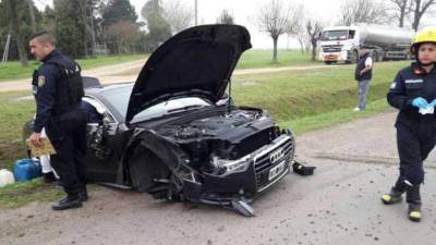 Así quedó el vehículo en que se transportaba el hermano de Messi.