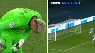 Keylor Navas cometió un errorazo que le dio el empate al Manchester City ante el PSG.