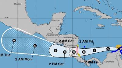 Emiten vigilancia de huracán y tormenta tropical para Nicaragua y Costa Rica