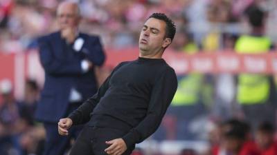 Xavi Hernández durante el Girona vs FC Barcelona en donde los culés perdieron 4-2.