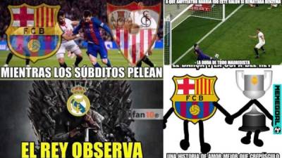 Las redes sociales han reaccionado con humor a la conquista de la Copa del Rey por parte del Barcelona contra el Sevilla. Mira los mejores memes del partido.