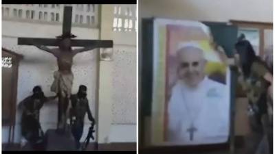 La iglesia católica de Marawi fue incendiada por el grupo extremista.