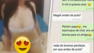 La joven se equivocó al enviar el mensaje por WhatsApp a su padre.