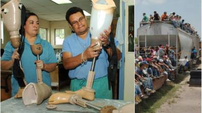 Migrantes que han perdido alguna de sus extremidades tienen un auxilio en el programa impulsado por la Cruz Roja. Foto EFE