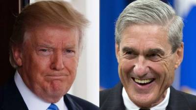 El presidente Donald Trump, al lado el fiscal especial Robert Mueller.