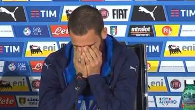 Bonucci y el momento en que lloraba al hablar de su hijo.
