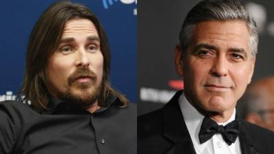 Un collage de Christian Bale y George Clooney.