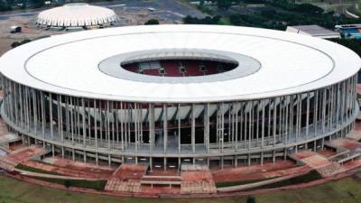 Una vista aérea del estadio Mané Garrincha en Brasilia.