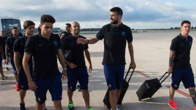 El equipo catalán arrivo al aerouerto de Tiflis en el país de Georgia.