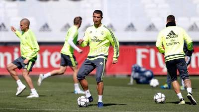 Cristiano Ronaldo en el entrenamiento del Real Madrid en la ciudad deportiva de Valdebebas. Foto RealMadrid.com