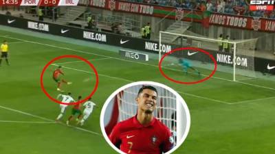 Cristiano Ronaldo no pudo marcar un penal en el partido entre Portugal e Irlanda.