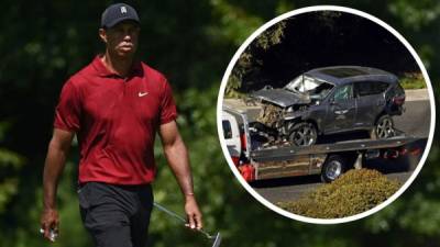 Tiger Woods no levantó el pie del acelerador mientras el coche se salía de la carretera.