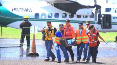 Copeco, Bomberos y la Cruz Roja dieron respuesta a los accidentados en el simulacro. Foto: Wendell Escoto.