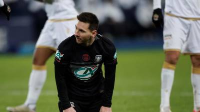 Lionel Messi jugó todo el partido que marcó la eliminación del PSG de la Copa de Francia.