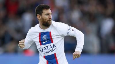El festejo de Lionel Messi tras su golazo.
