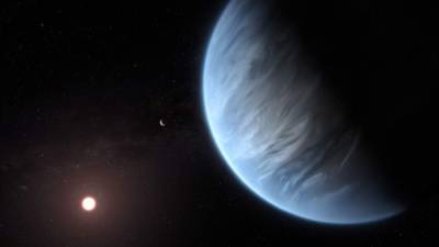 Recreación del exoplaneta K2-18b./AFP.