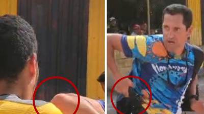 Momento en donde la persona se sacó un arma de fuego contra un árbitro.
