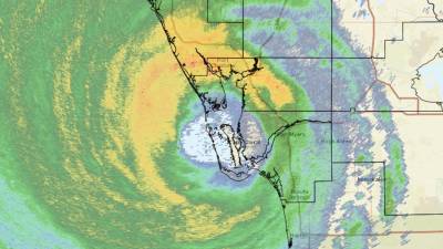 Trayectoria del huracán Ian, que ya tocó tierra en la costa del Estado de Florida, en Estados Unidos.