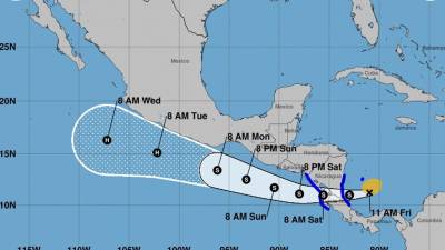 El NHC recomienda que sigan el avance de este sistema a lo largo de las costas del Caribe y el Pacífico de Nicaragua y Costa Rica.