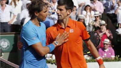 Novak y Nadal tras el fin del juego.