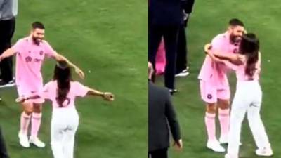 Antonela confundió a Messi y casi besa en la boca a otro futbolista del Inter Miami