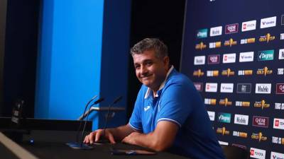 Diego Vázquez en la rueda de prensa tras el 2-1 de Honduras ante Haití.