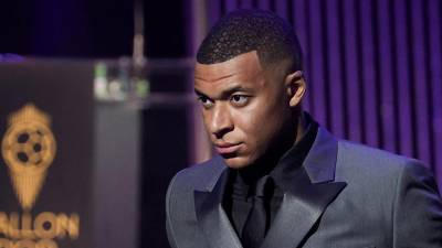 Kylian Mbappé durante la ceremonia del Balón de Oro 2023.