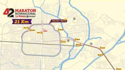 21 kilómetros tiene el recorrido de la gran Maratón Internacional de Diario LA PRENSA. La ruta de las categorías nacionales es de 10.5 kilómetros.