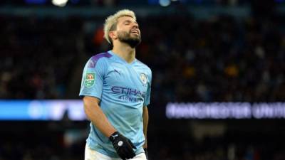 'Kun' Agüero será baja en el Manchester City contra el Real Madrid. Foto EFE