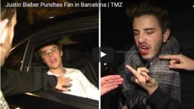 La semana pasada Justin Bieber acudió a Barcelona, España para dar un concierto en esa ciudad. Sin embargo, mientras iba en el carro un fan trató de tocarle el rostro y Justin le respondió con un puñetazo.