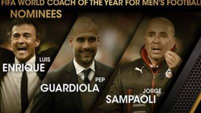 Luis Enrique, Pep Guardiola y Sampaoli son los candidatos que luchan al premio como mejor DT del año 2015.