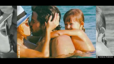 Paulina Rubio, su hijo Andrea y su novio Gerado Bazúa en Grecia.