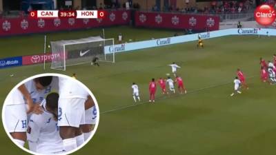 Alex López anotó de penal para poner a ganar a Honduras contra Canadá.