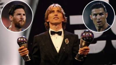 Luka Modric lamentó las ausencias de Messi y de su ex compañero Cristiano Ronaldo en la ceremonia de premiación del Balón de Oro 2018 en la que el croata fue proclamado como el mejor futbolista del año.