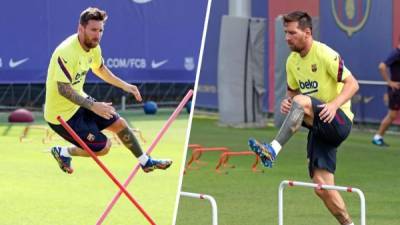 Lionel Messi regresó a los entrenamientos del FC Barcelona con una nueva característica en sus pies. El astro argentino ha estrenado sus nuevos tacos con los que jugará la Champions League.