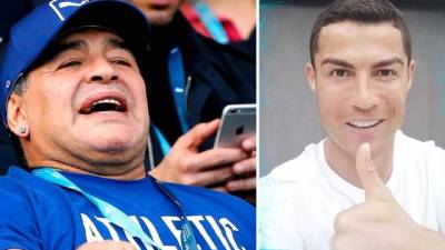 Cristiano Ronaldo felilcitó a Diego Maradona por su cumpleaños 60.