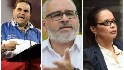 De los tres que encabezan la lista. el único que sigue en libertad es Mauricio Funes (centro), asilado en Nicaragua.