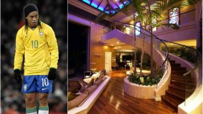 El astro brasileño Ronaldinho Gaucho y una de sus residencias.