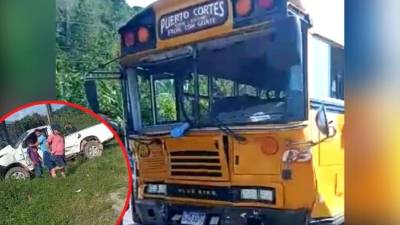 El impacto entre la parte frontal del autobús y un costado del pick-up fue fatal.